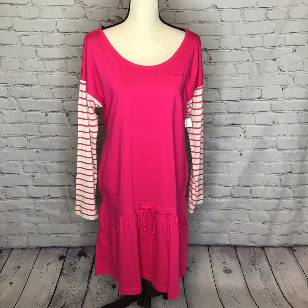Old Navy Fuchsia Fusion Long Sleeve Dropped Waist Knit Dress XXL 16 NWT